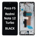 Xiaomi Poco F5 / Redmi Note 12 Turbo (5G) (2023) LCD touch screen (Original Service Pack) with frame [Black] 560001M16T00